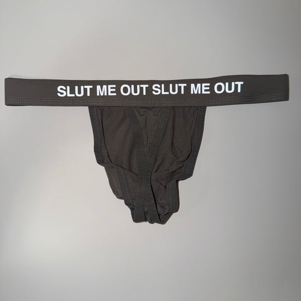 Grey SMO Mesh Thong (Reflective)